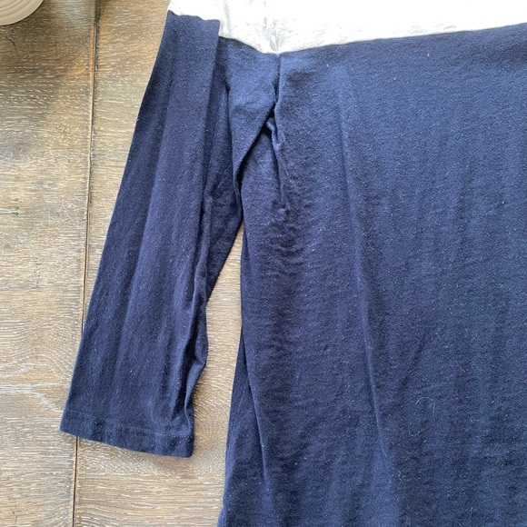 2/$30 J. Crew navy and white color block t shirt medium - Picture 2 of 4